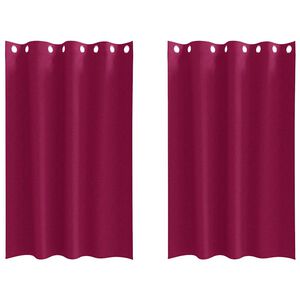vidaXL M&ouml;rkl&auml;ggningsgardiner med Ringar 2 pcs Vinr&ouml;d 175 x 140 cm