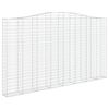 vidaXL Gabioner bågformade 4 st 400x30x220/240 cm galvaniserat järn