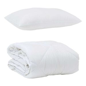 vidaXL Sommar Duvet med kudde 2 pcs Vit Mikrofiber