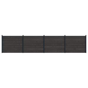vidaXL St&auml;ngselpanel 4 pcs WPC och aluminium Svart