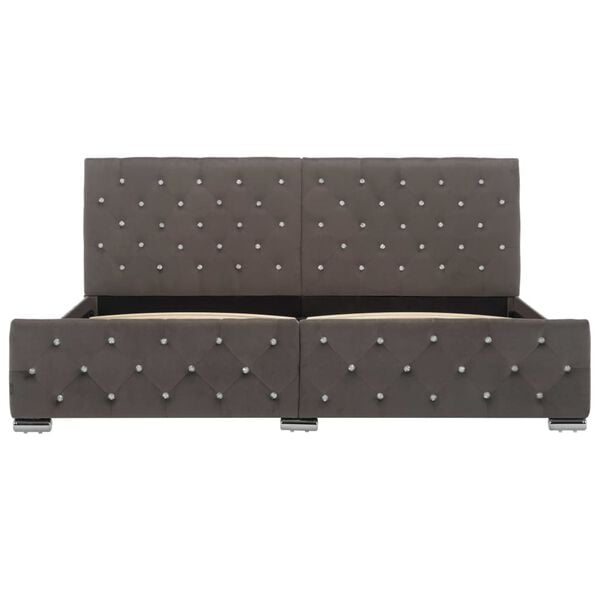 vidaXL Sängram grå sammet 180x200 cm