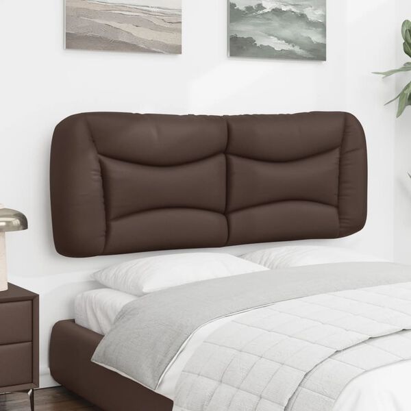 vidaXL Headboard Cushion "Hvar" Brown 140 cm Faux Leather