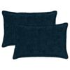 vidaXL Kudd&ouml;verdrag 2 st HOUTEN M&ouml;rkbl&aring; 30 x 50 cm Faux Kaninp&auml;ls