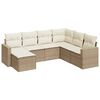 vidaXL Matgrupp f&ouml;r tr&auml;dg&aring;rden med dynor 7 delar beige konstrotting