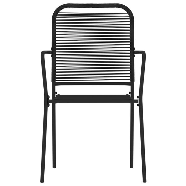 vidaXL Matgrupp för trädgården 7 delar svart