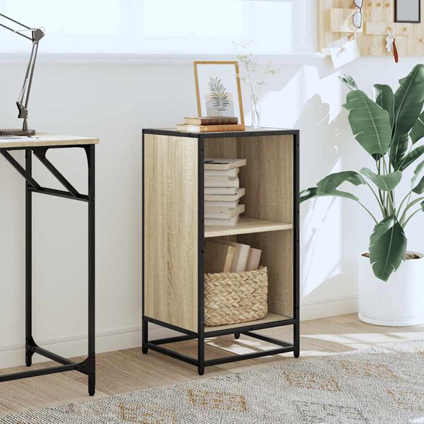 vidaXL Bokhylla sonoma-ek 40x35x76 cm konstruerat trä