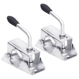 vidaXL Stödhjulsklämmor 2 st 13,5x6,5x14 cm galvaniserat stål