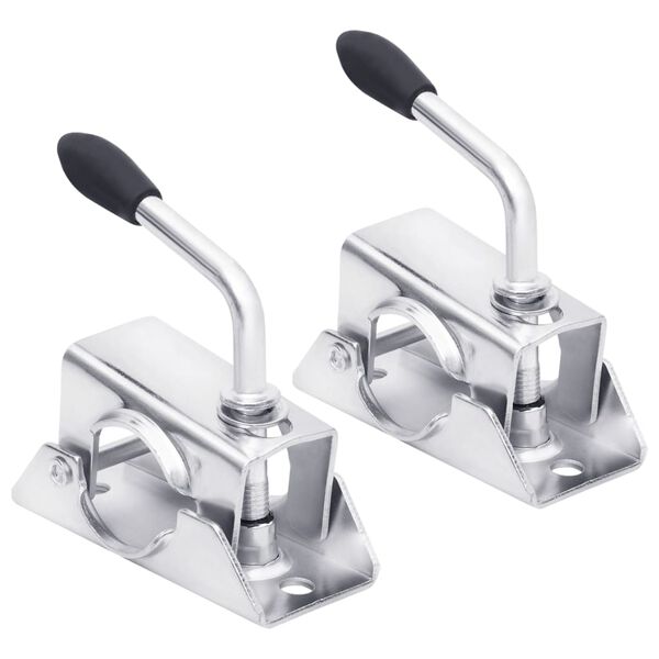 vidaXL Stödhjulsklämmor 2 st 13,5x6,5x14 cm galvaniserat stål