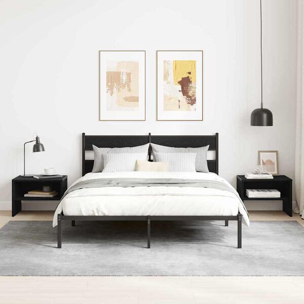 vidaXL Nattduksbord Svart ek 40 x 40 x 30 cm Konstruerat tr&auml;