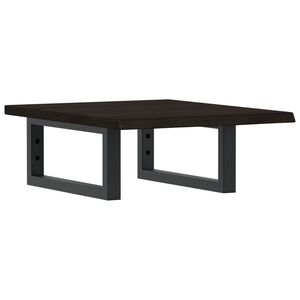 vidaXL V&auml;ggmonterad handfatshylla st&aring;l och massiv ek