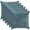vidaXL Kudd&ouml;verdrag 6 pcs HOUTEN Bl&aring; 80 x 80 cm Chenilletyg