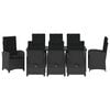 vidaXL Tr&auml;dg&aring;rdsm&ouml;belset med kudde 9 pcs Svart konstrotting