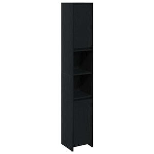 vidaXL Badrumssk&aring;p Svart Ek 30 x 30 x 183,5 cm Konstruerat tr&auml;