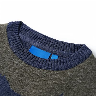Stickad tröja för barn marinblå 128