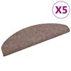 vidaXL Trappmattor sj&auml;lvh&auml;ftande 5 st 65x21x4 cm ljusbrun halvrunda stora