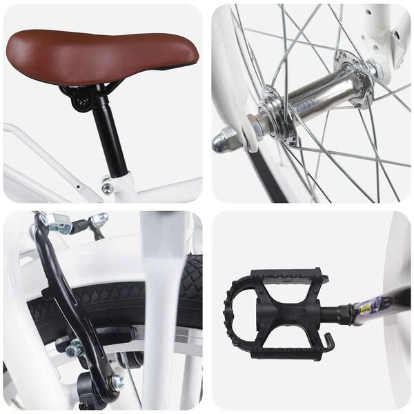 vidaXL Barncykel 20 Tum f&ouml;r 6-11 &aring;r gamla Vit