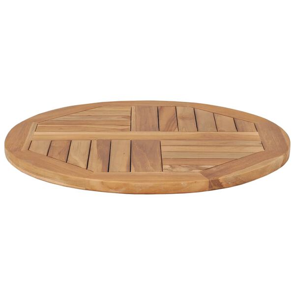 vidaXL Bordsskiva i massiv teak rund 2,5 cm 60 cm