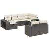 vidaXL Loungegrupp 10 delar med svarta dynor konstrotting