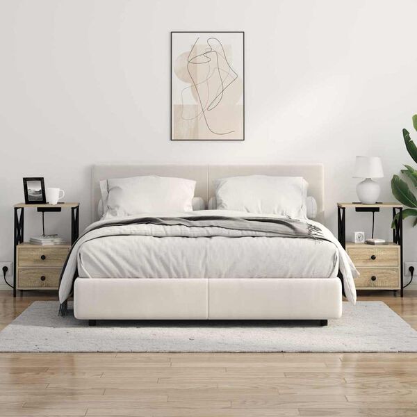 vidaXL Nattduksbord 2 pcs Sonoma-ek 40 x 31 x 60 cm Konstruerat tr&auml;