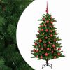vidaXL Konstgjord julgran med kulor 120 cm 150 LED-lampor Varmvit