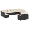 vidaXL Loungegrupp med dynor 12 delar svart konstrotting