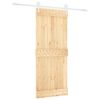 vidaXL Skjutdörr med beslag 85x210 cm massiv furu