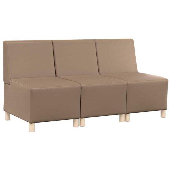 vidaXL Modulsofa utan armst&ouml;d 3 pcs Cappuccino 55 x 74 x 82 cm