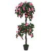 vidaXL Konstv&auml;xt rhododendron med kruka 155 cm gr&ouml;n och rosa