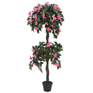 vidaXL Konstv&auml;xt rhododendron med kruka 155 cm gr&ouml;n och rosa