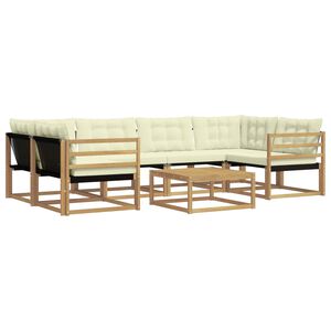 vidaXL Utomhussoffset 7 pcs Vit och gr&auml;dde 79 x 79 x 37 cm