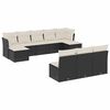 vidaXL Loungegrupp 10 delar med svarta dynor konstrotting