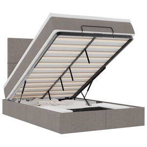 vidaXL Ottoman s&auml;ngram med madrass taupe 120x200 cm tyg