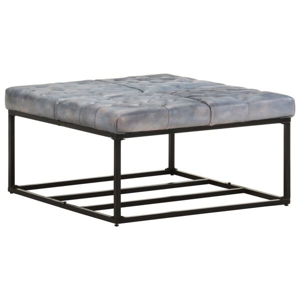 vidaXL Sittpuff grå 80x80x43 cm äkta skinn