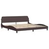 vidaXL Bed Frame without Mattress "Hvar" Dark Brown 200x200 cm Fabric