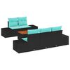 vidaXL Tr&auml;dg&aring;rdsoffset 6 st Svart och turkos konstrotting