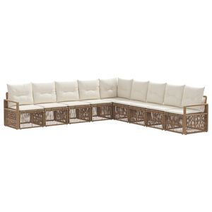 vidaXL Tr&auml;dg&aring;rdsoffset 9 st Beige konstrotting