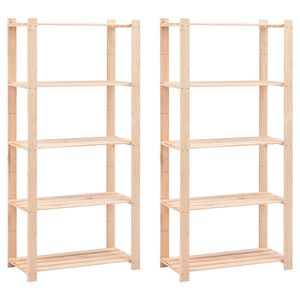 vidaXL F&ouml;rvaringshylla 5 hyllor 2 st 80x38x170 cm furu 250 kg