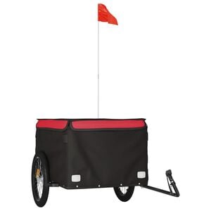 vidaXL Cykelvagn svart och r&ouml;d 45 kg j&auml;rn