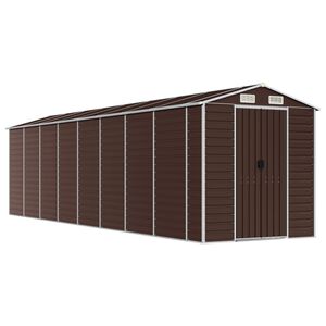 vidaXL Tr&auml;dg&aring;rdsskjul brun 191x725x198 cm galvaniserat st&aring;l