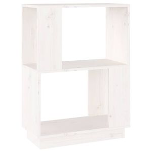 vidaXL Bokhylla/rumsavdelare vit 51x25x70 cm massiv furu