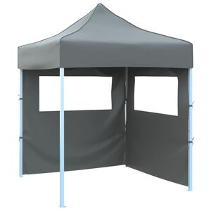 vidaXL Hopf&auml;llbart partyt&auml;lt med 2 sidov&auml;ggar 2x2 m st&aring;l antracit
