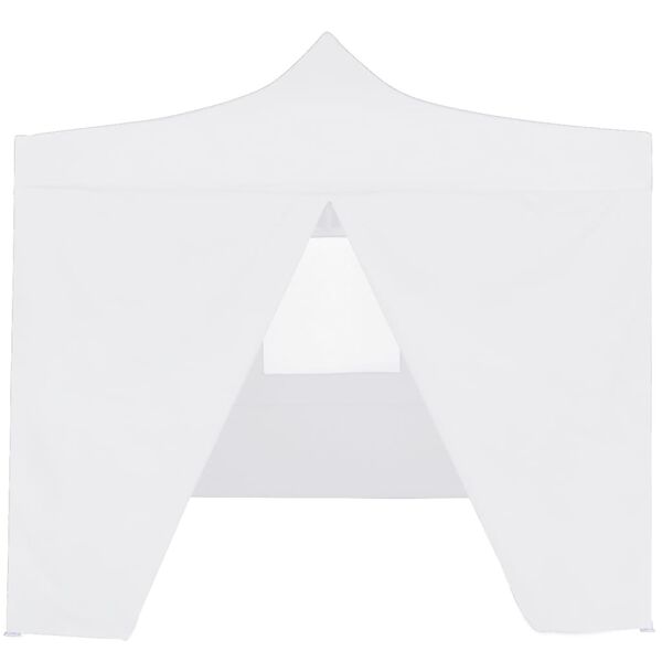 vidaXL Hopfällbart partytält med 4 sidoväggar 3x3 m stål vit