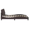 vidaXL Bed Frame with LED without Mattress Dark Brown 160x200 cm Fabric