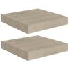 vidaXL Svävande vägghyllor 2 st ek 23x23,5x3,8 cm MDF