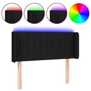 vidaXL S&auml;nggavel LED svart 83x16x78/88 cm tyg