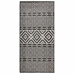 vidaXL Utomhusmatta plattv&auml;vd 80x150 cm svarta r&auml;nder