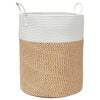vidaXL F&ouml;rvaringskorg brun och vit &Oslash;38x46 cm bomull