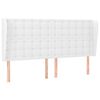 vidaXL S&auml;nggavel med kanter vit 163x23x118/128 cm konstl&auml;der