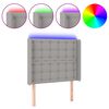 vidaXL S&auml;nggavel LED ljusgr&aring; 83x16x118/128 cm tyg