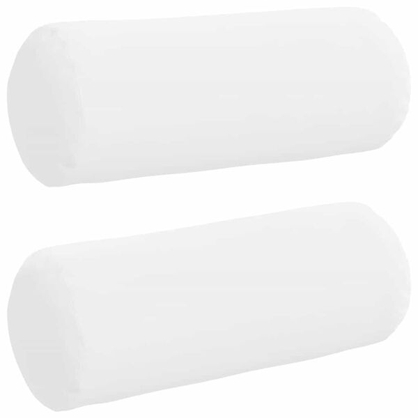 vidaXL Bolsterkuddar 2 pcs Vit &Oslash; 15 x 40 cm tyg
